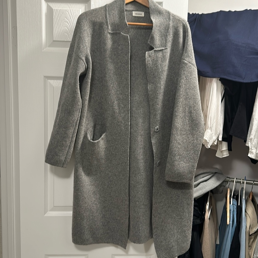 Oversized Grey long coat sz M